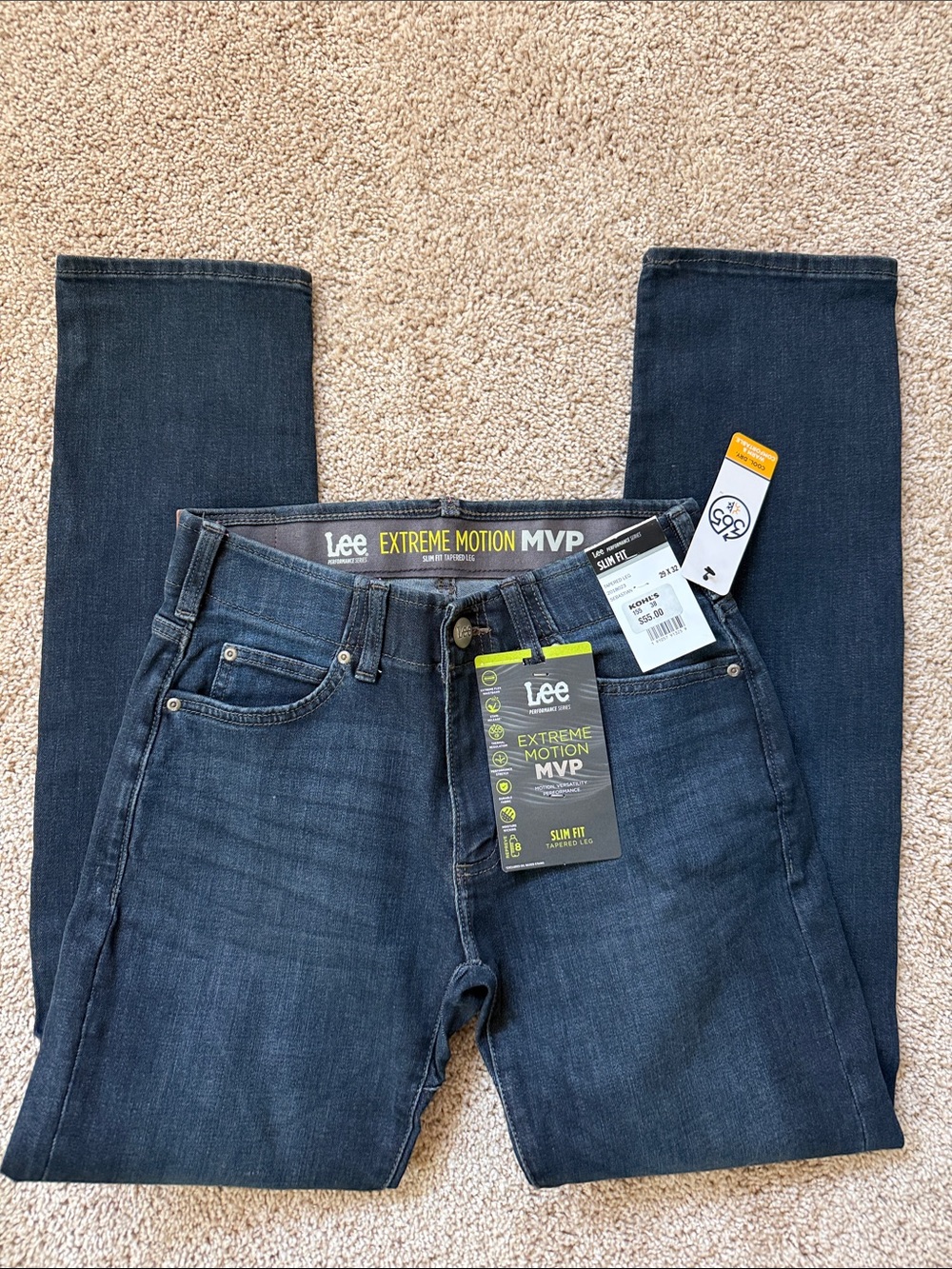 Lee Extreme Motion MVP Slim Fit Jeans - Dark Blue Wash size 29x32